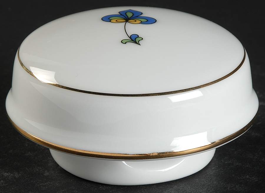 Farmer's Rose (Rim, Gold Trim) Lid for Mini Teapot by Porsgrund-1