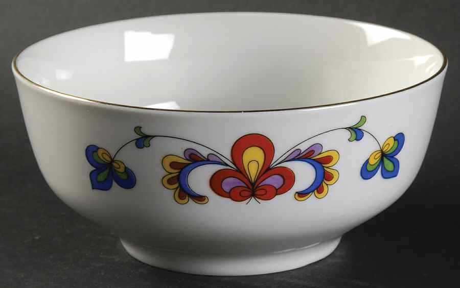 Farmer's Rose (Rim, Gold Trim) Gravy Boat by Porsgrund-1