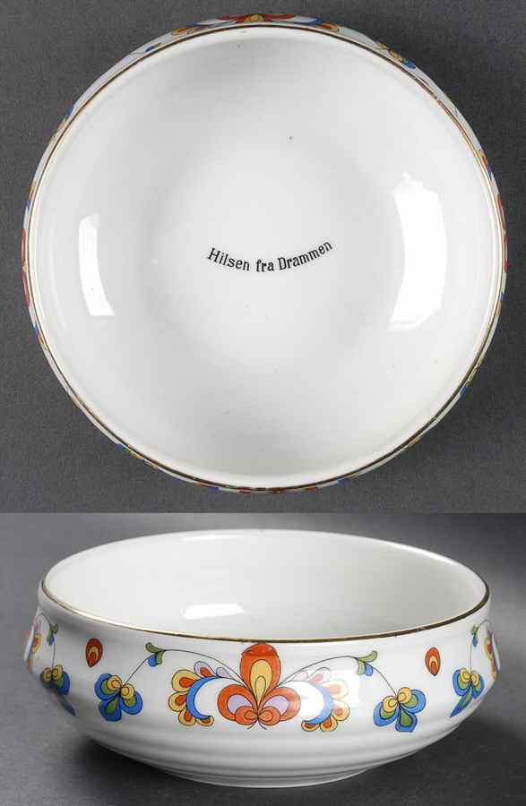 Farmer's Rose (Rim, Gold Trim) Open Candy Dish by Porsgrund-1