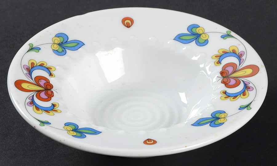 Farmer's Rose (Rim, Gold Trim) Round Ashtray by Porsgrund-1