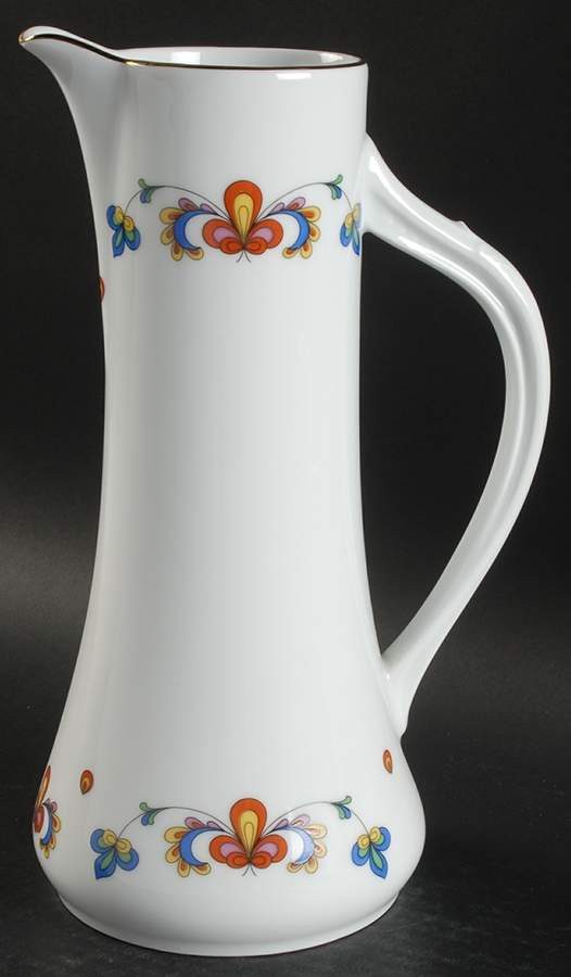 Farmer's Rose (Rim, Gold Trim) 52 Oz Pitcher by Porsgrund-1
