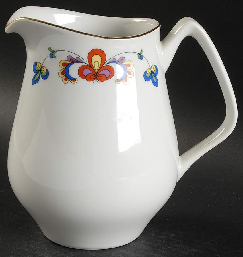 Farmer's Rose (Rim, Gold Trim) 40 Oz Pitcher by Porsgrund-1