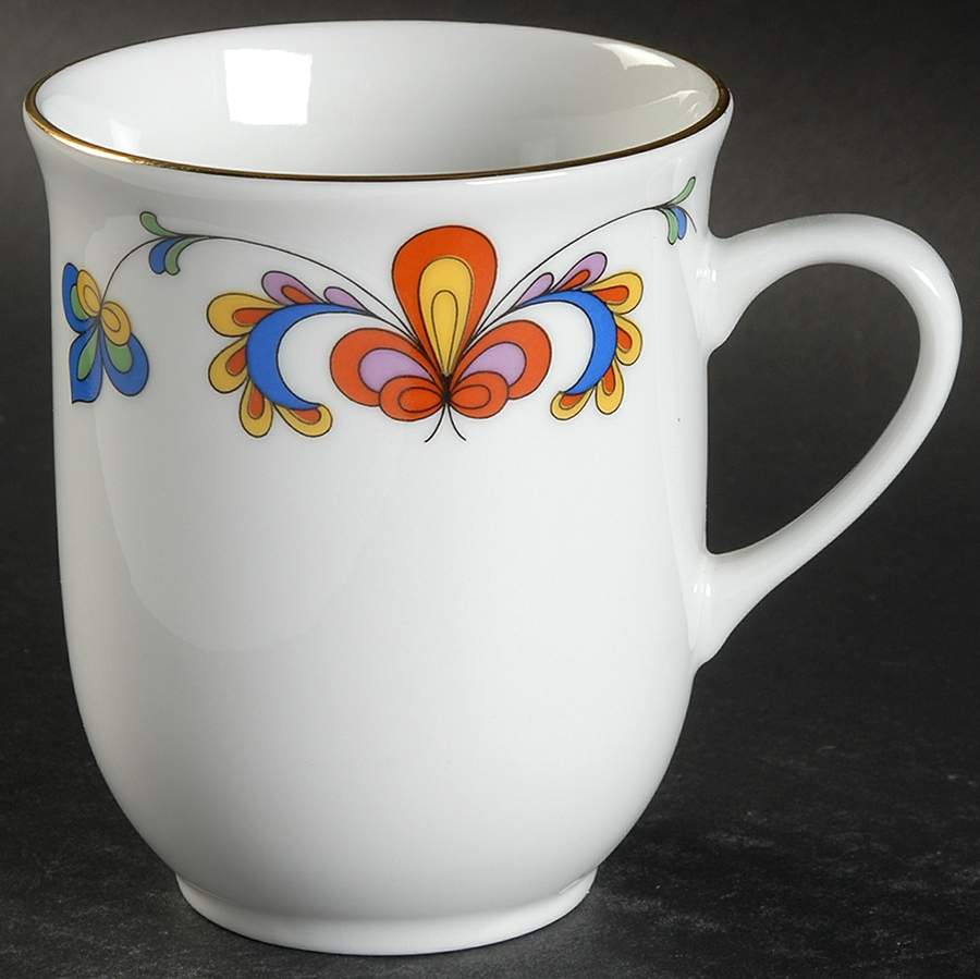 Farmer's Rose (Rim, Gold Trim) Mug by Porsgrund-1
