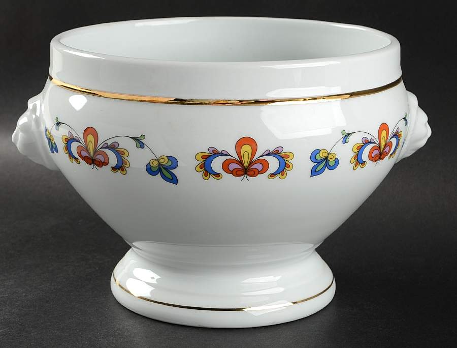 Farmer's Rose (Rim, Gold Trim) Tureen No Lid by Porsgrund-1