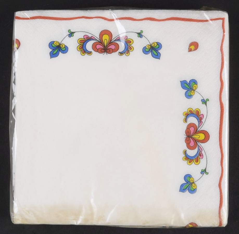 Farmer's Rose (Rim, Gold Trim) Package of Paper Luncheon Napkins by Porsgrund-1