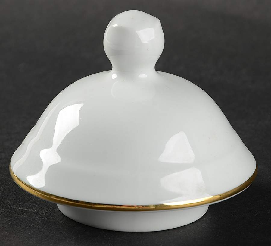Farmer's Rose (Rim, Gold Trim) Lid for Coffee Pot by Porsgrund-1
