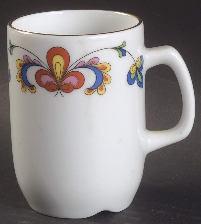Farmer's Rose (Rim, Gold Trim) Mug by Porsgrund-1