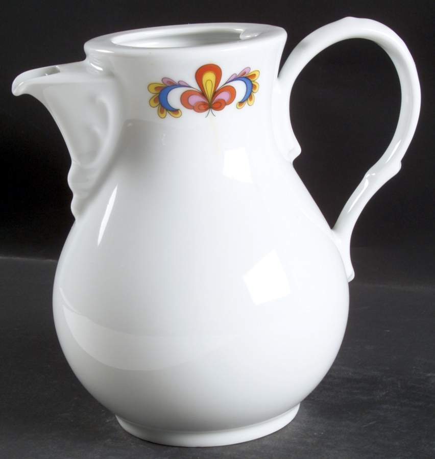 Farmer's Rose (Rim, Gold Trim) Coffee Pot No Lid by Porsgrund-1
