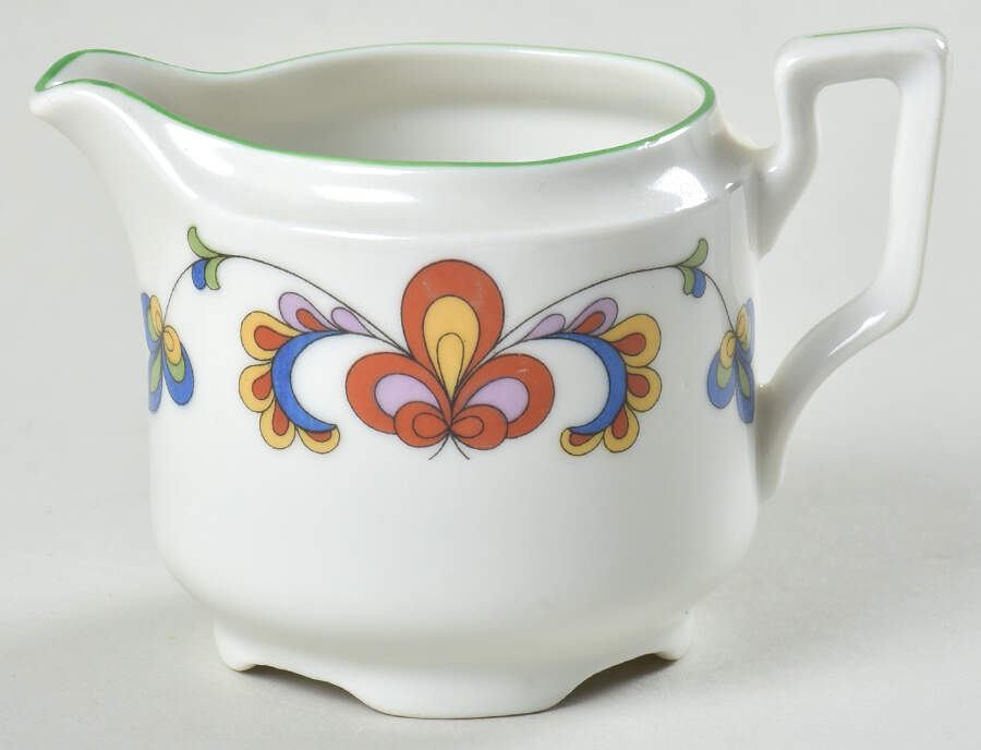 Farmer's Rose (Green Trim) Mini Creamer by Porsgrund-1