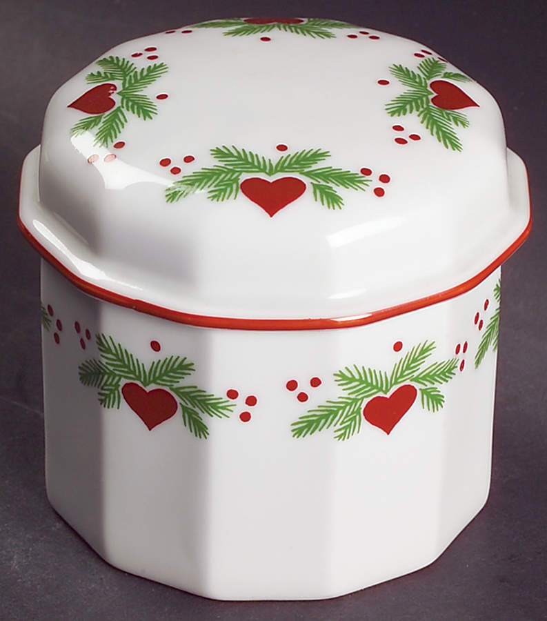 Hearts & Pines (Multisided) Sugar Bowl & Lid by Porsgrund-1