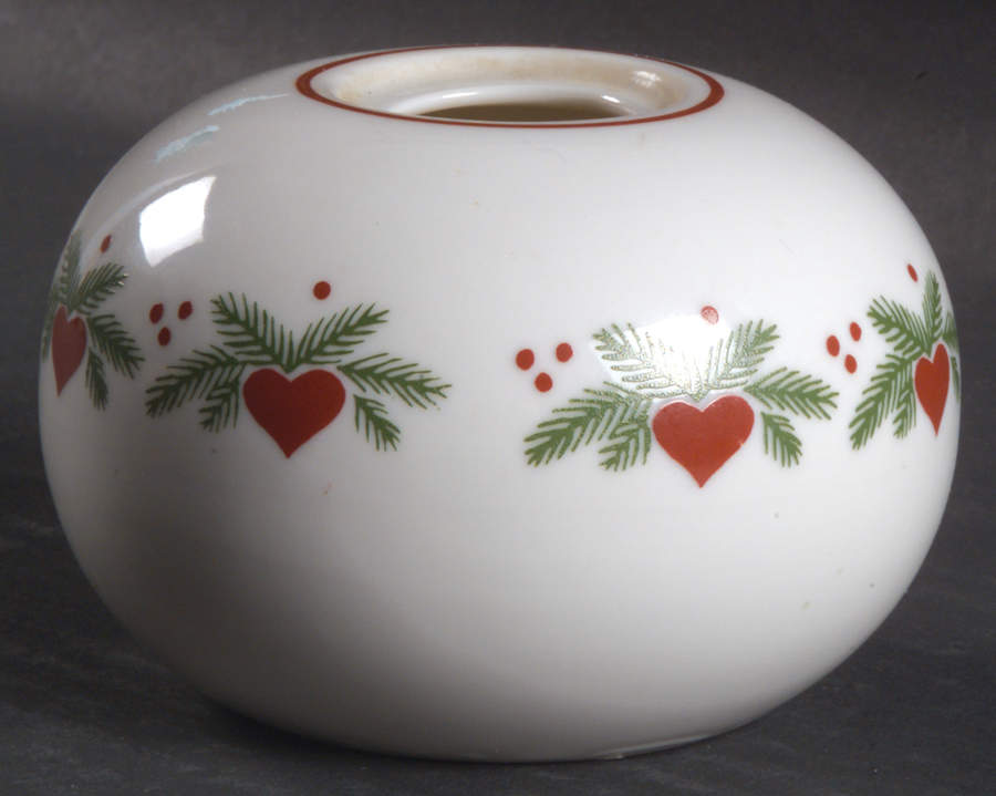 Hearts & Pines (Multisided) Base for 1 Wick Candle Bowl by Porsgrund-1