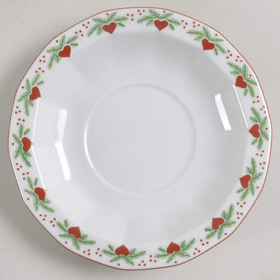 Hearts & Pines (Multisided) Saucer for Demitasse Cup by Porsgrund-1