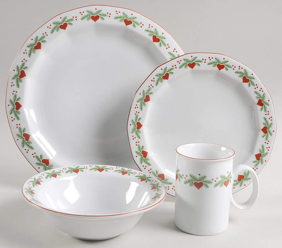 Hearts & Pines (Multisided) 4 Piece Place Setting by Porsgrund-1