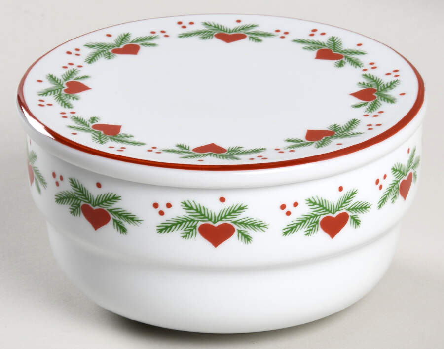 Hearts & Pines (Multisided) Individual Bowl & Lid by Porsgrund-1