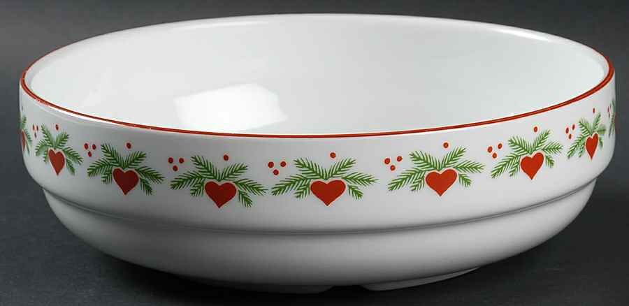 Hearts & Pines (Multisided) 8" Shallow Round Bowl by Porsgrund-1