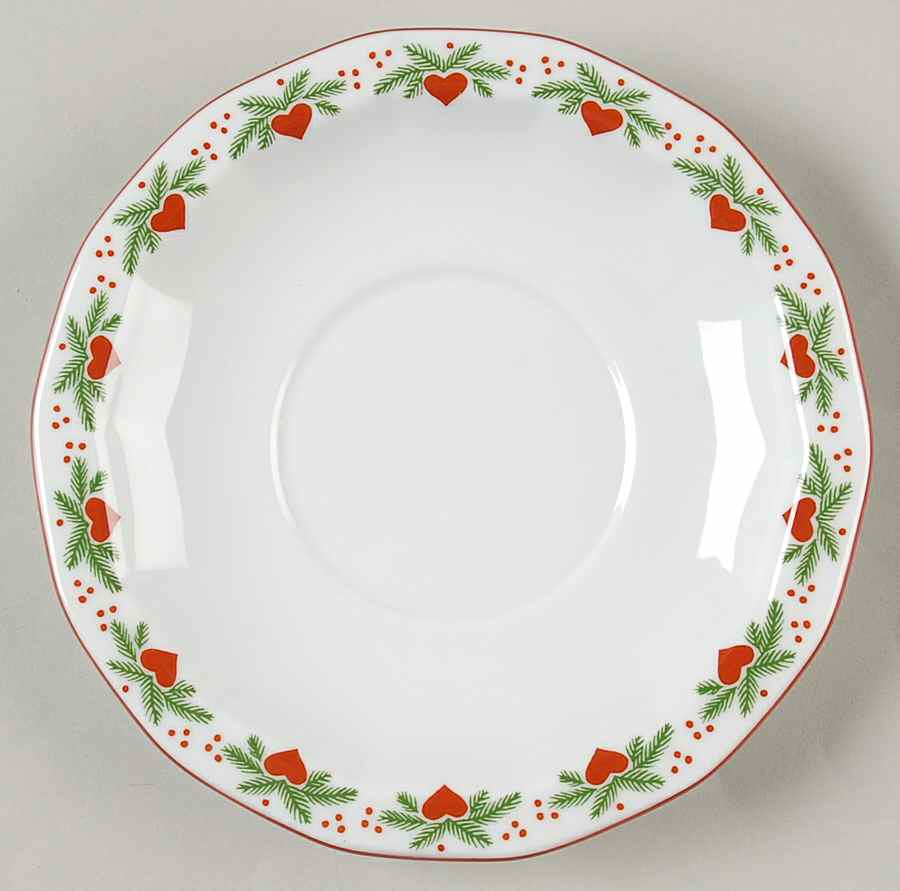 Hearts & Pines (Multisided) Saucer for Flat Cup by Porsgrund-1