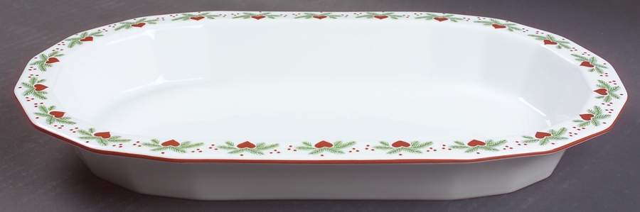 Hearts & Pines (Multisided) 14" Oval Serving Platter by Porsgrund-1