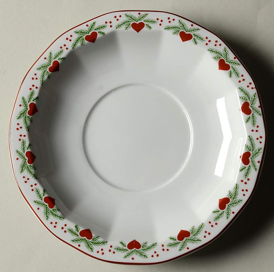 Hearts & Pines (Multisided) Saucer for Flat Cup by Porsgrund-1