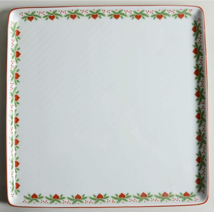 Hearts & Pines (Multisided) 11" Square Tray by Porsgrund-1