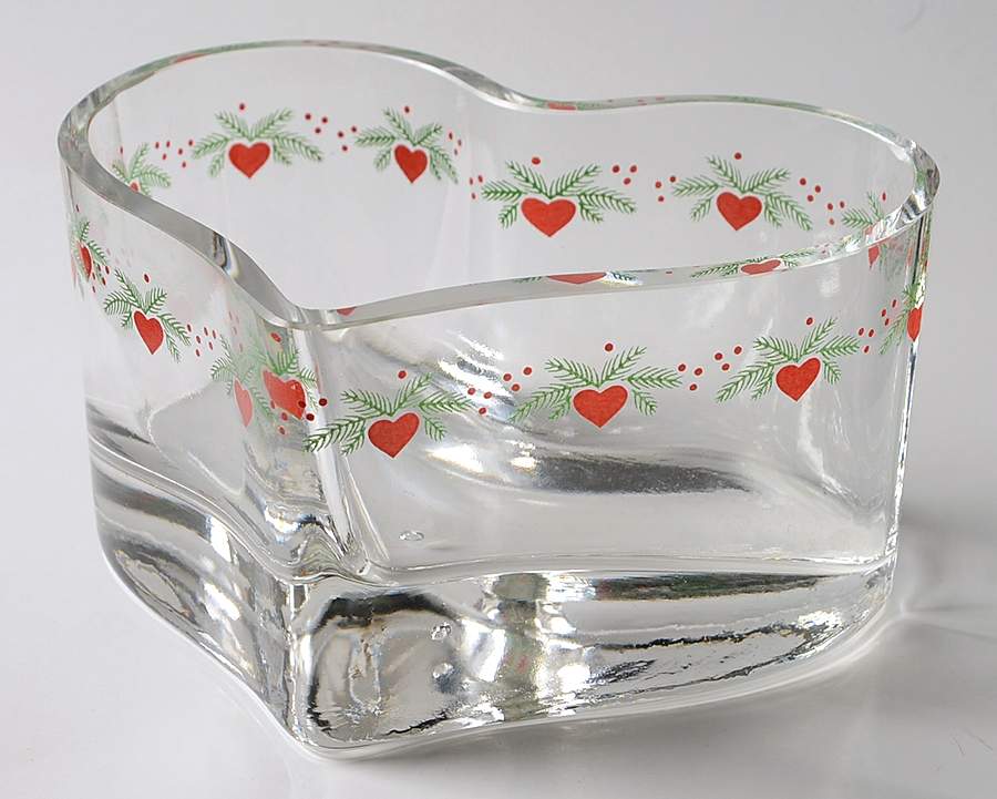 Hearts & Pines (Multisided) Heart Shape Glassware Dish by Porsgrund-1