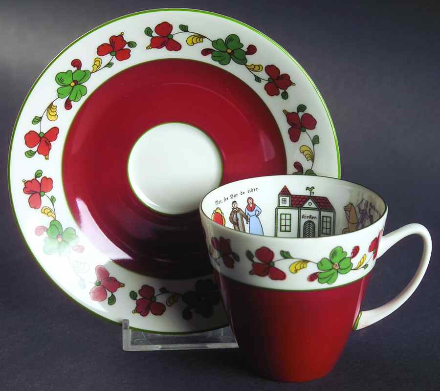 Nordic Flat Cup & Saucer Set by Porsgrund-1