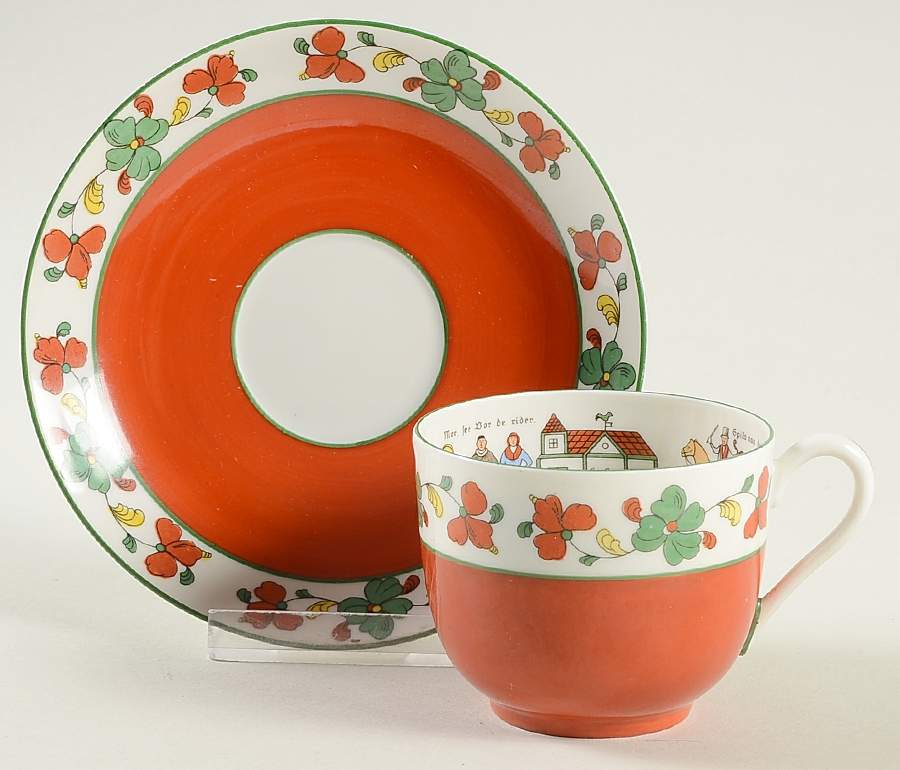 Nordic Flat Cup & Saucer Set by Porsgrund-1