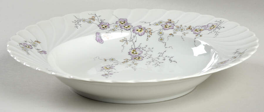 Pansy Large Rim Soup Bowl by Porsgrund-1