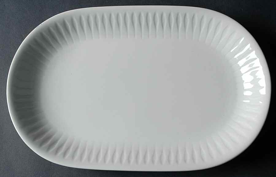 Spire White 12" Oval Serving Platter by Porsgrund-1