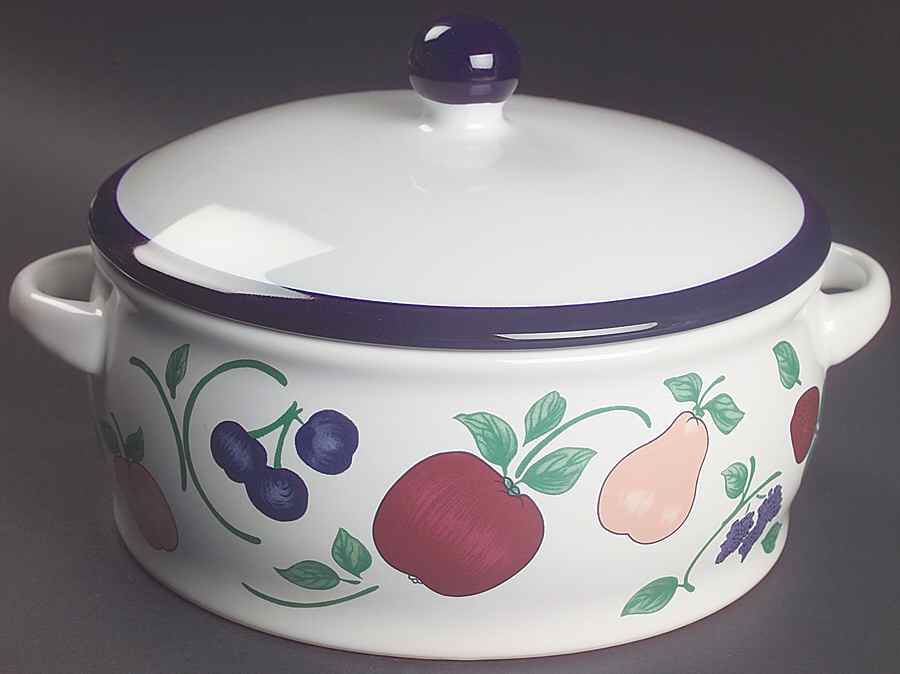 Orchard Medley 2 Qt Round Covered Casserole by Princess House-1