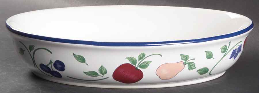 Orchard Medley 10" Oval Vegetable Bowl by Princess House-1
