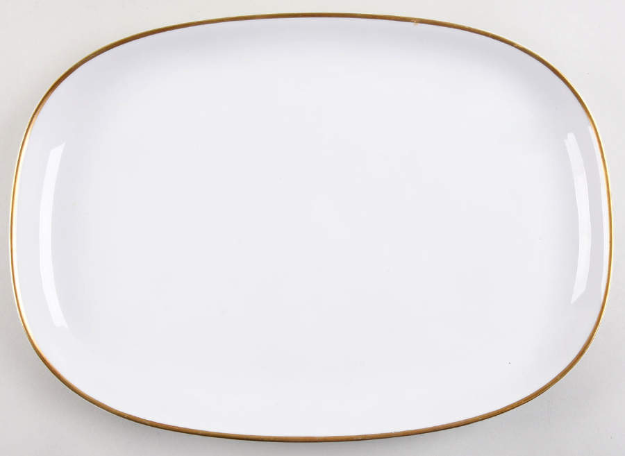 Princess Heritage (Gold Trim) 13" Oval Serving Platter by Princess House-1