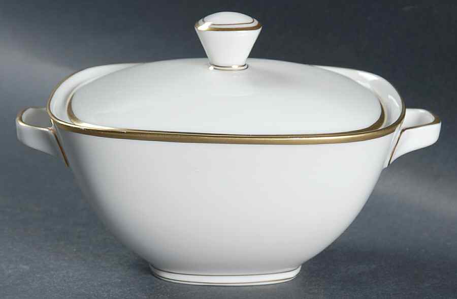 Princess Heritage (Gold Trim) Sugar Bowl & Lid by Princess House-1