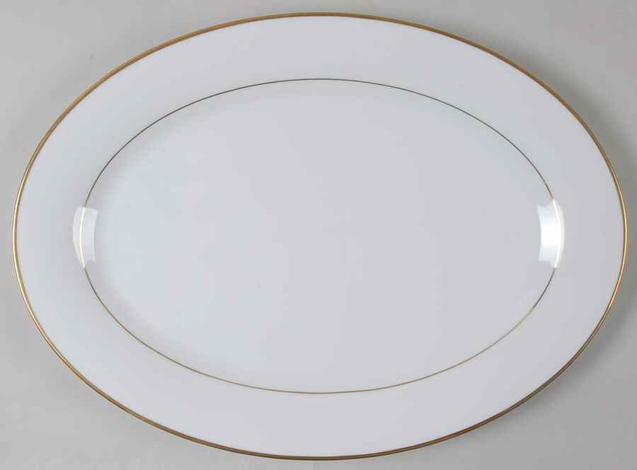 Princess Heritage (Gold Trim) 16" Oval Serving Platter by Princess House-1