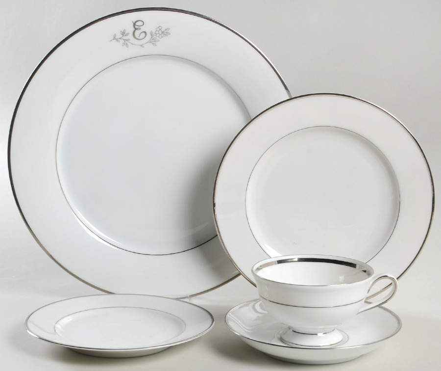 Princess Heritage (Platinum Trim) 5 Piece Place Setting by Princess House-1