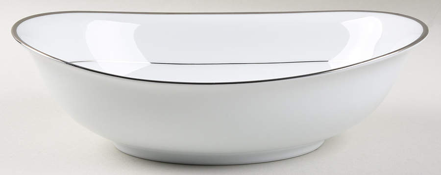 Princess Heritage (Platinum Trim) 10" Oval Vegetable Bowl by Princess House-1