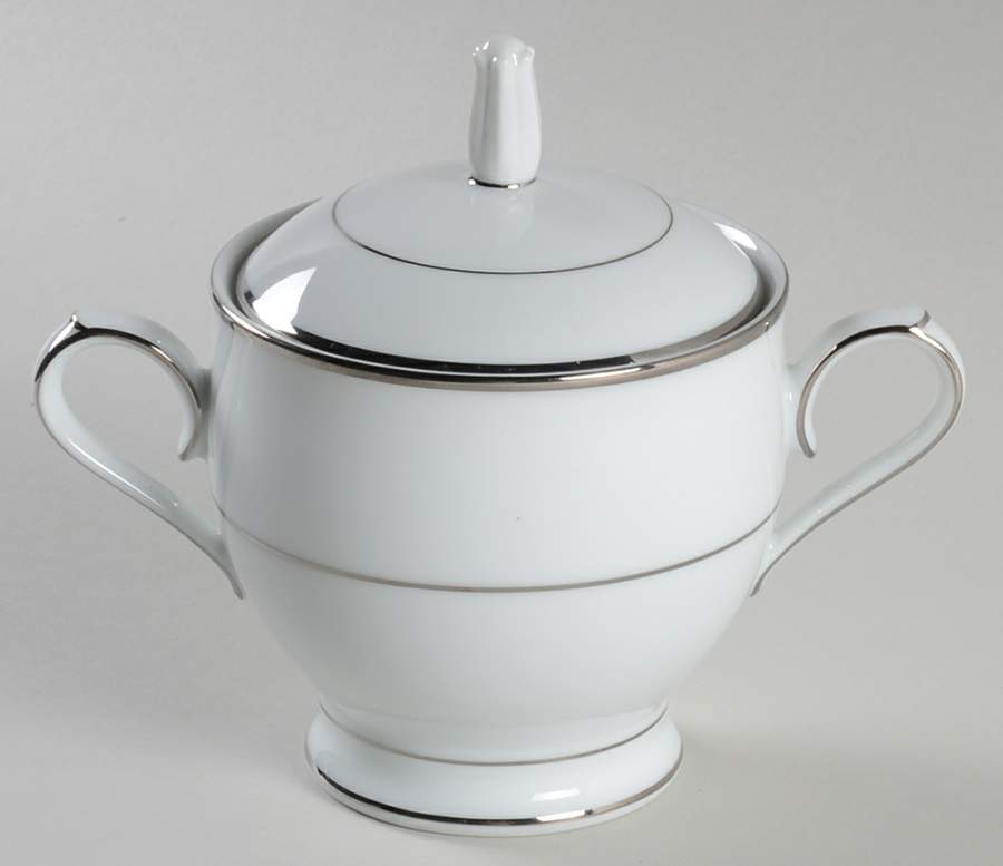 Princess Heritage (Platinum Trim) Sugar Bowl & Lid by Princess House-1
