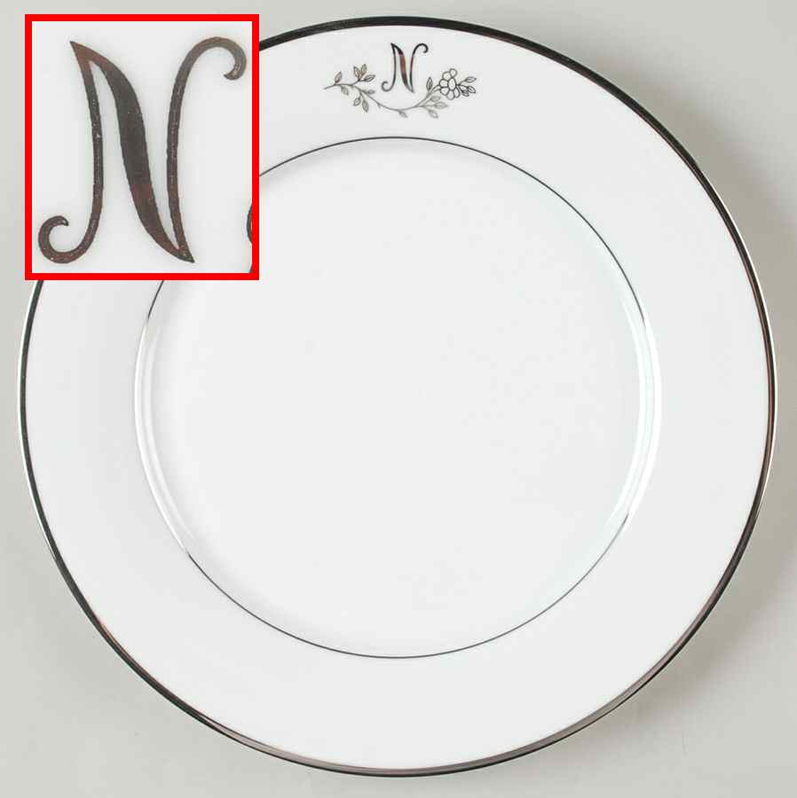 Princess Heritage (Platinum Trim) Dinner Plate by Princess House-1