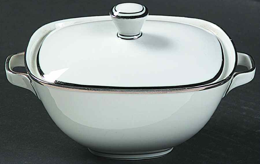 Princess Heritage (Platinum Trim) Sugar Bowl & Lid by Princess House-1