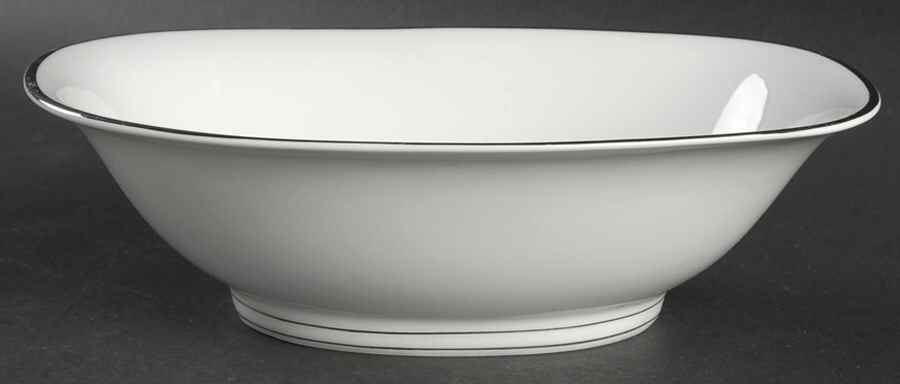 Princess Heritage (Platinum Trim) 9" Oval Vegetable Bowl by Princess House-1