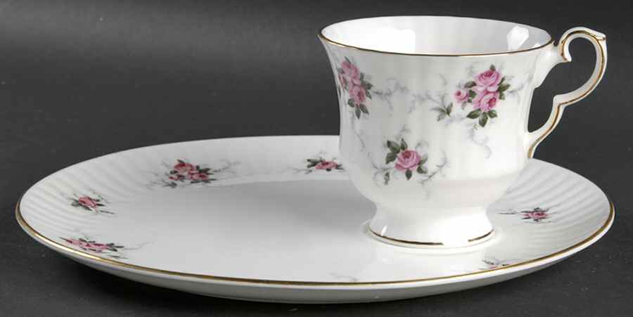 Windsor Rose Snack Plate & Cup Set by Princess House-1
