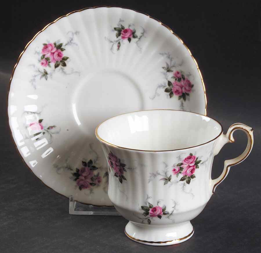 Windsor Rose Footed Cup & Saucer Set by Princess House-1