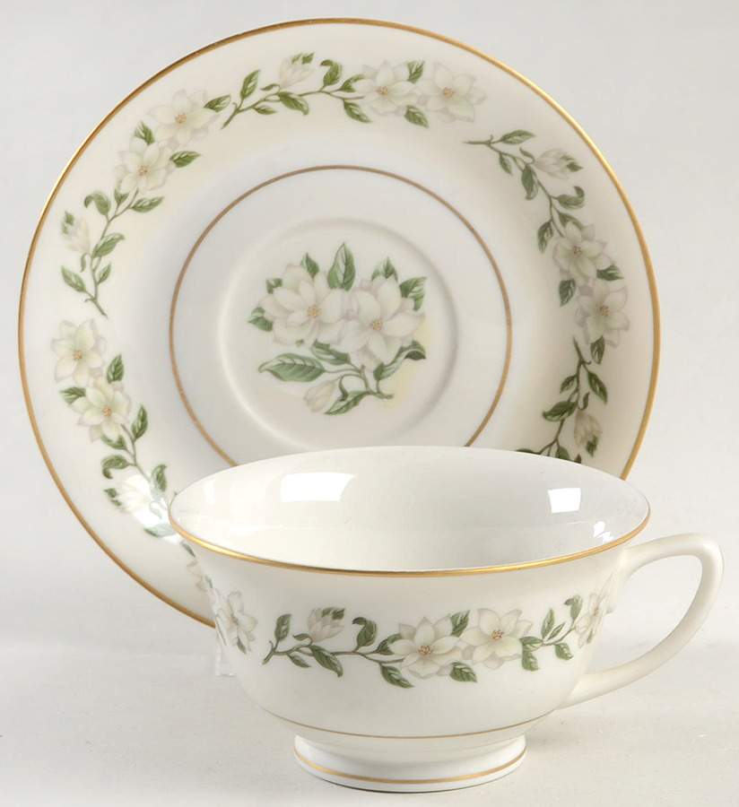 Bridal Wreath Footed Cup & Saucer Set by Princess - Empcraft (USA)-1
