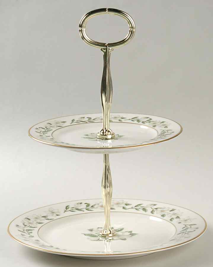 Bridal Wreath 2-Tiered Serving Tray (Salad & Bread/Butter Plate) by Princess - Empcraft (USA)-1