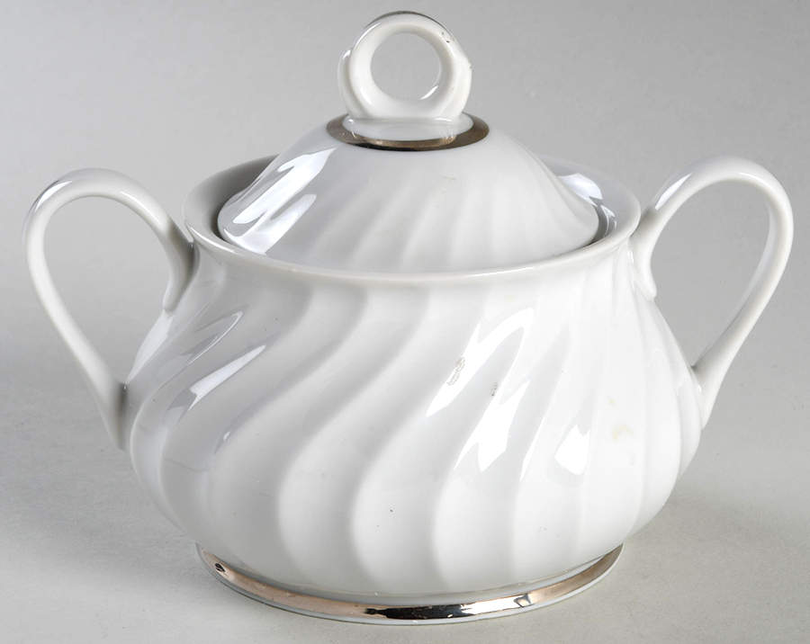 Elegance (Platinum Inner Ring) Sugar Bowl & Lid by Princess - Empcraft (USA)-1