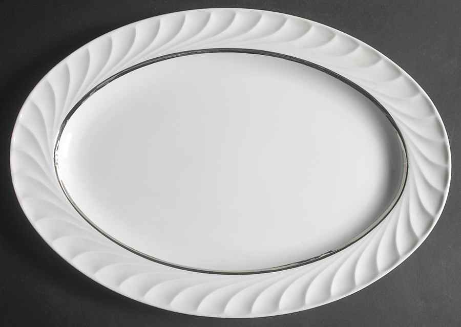Elegance (Platinum Inner Ring) 16" Oval Serving Platter by Princess - Empcraft (USA)-1