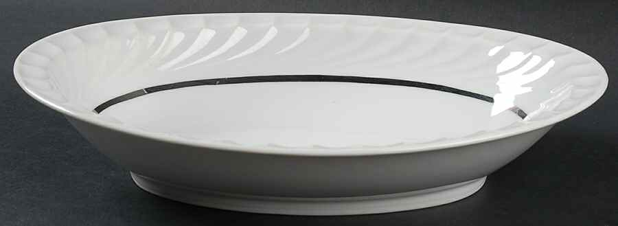 Elegance (Platinum Inner Ring) 10" Oval Vegetable Bowl by Princess - Empcraft (USA)-1