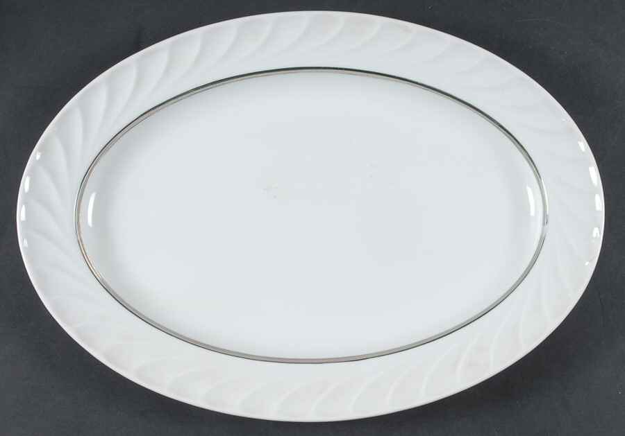 Elegance (Platinum Inner Ring) 14" Oval Serving Platter by Princess - Empcraft (USA)-1