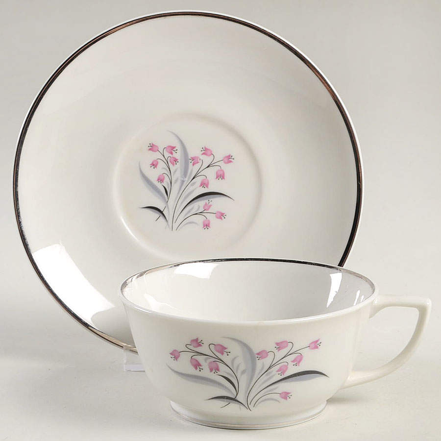 Flair Footed Cup & Saucer Set by Princess - Empcraft (USA)-1