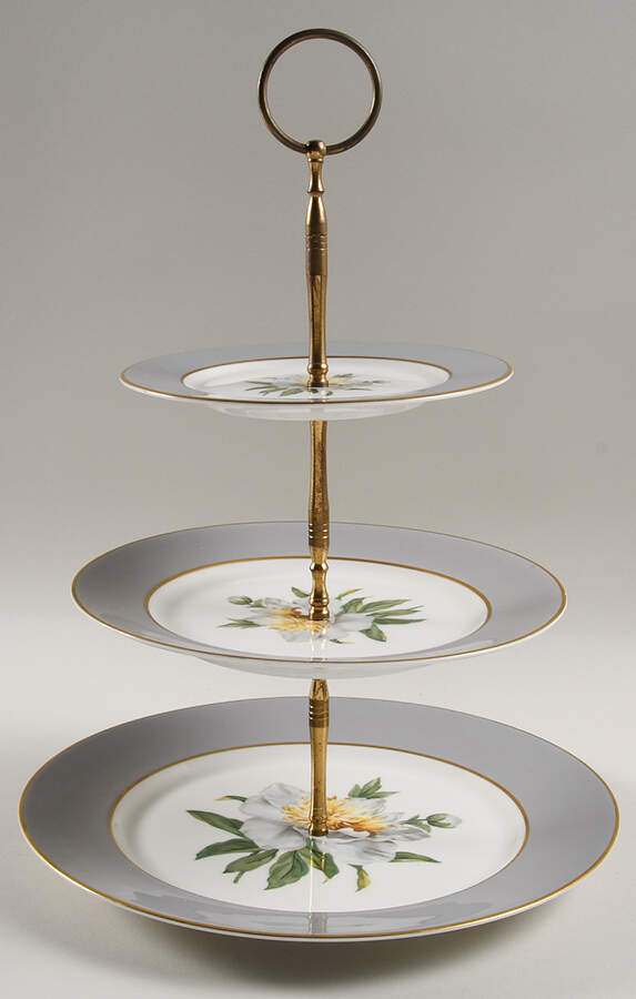 Golden Peony 3-Tiered Serving Tray (DP, SP, BB) by Princess - Empcraft (USA)-1