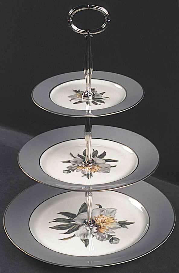 Golden Peony 13 7/8"-14 1/4" 3-Tiered Serving Tray(DP,SP,BB) HC by Princess - Empcraft (USA)-1